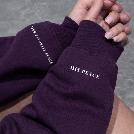 "Her Favorite Place / His Peace" Matching Couple Set | Hoodie - Set of 2
