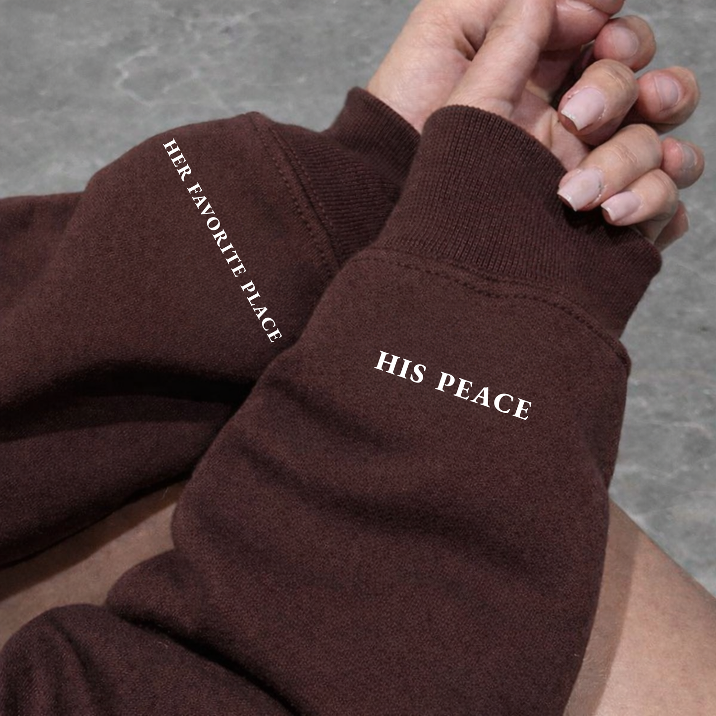 "Her Favorite Place / His Peace" Matching Couple Set | Sweatshirt - Set of 2