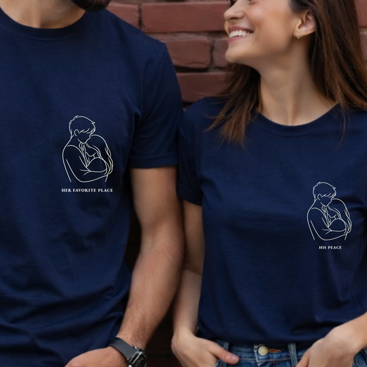 "Her Favorite Place / His Peace" Matching Couple Set | T-Shirt - Set of 2