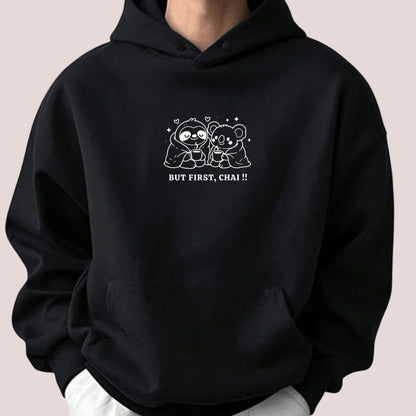 BUT FIRST, CHAI ! – Cozy Koala & Sloth Edition - Hoodie - Everyday Comfort