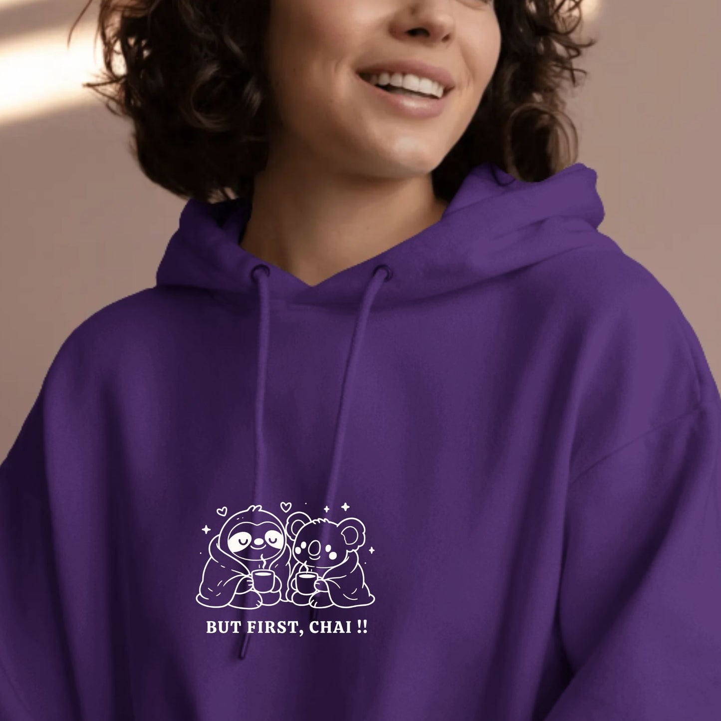 BUT FIRST, CHAI ! – Cozy Koala & Sloth Edition - Hoodie - Everyday Comfort