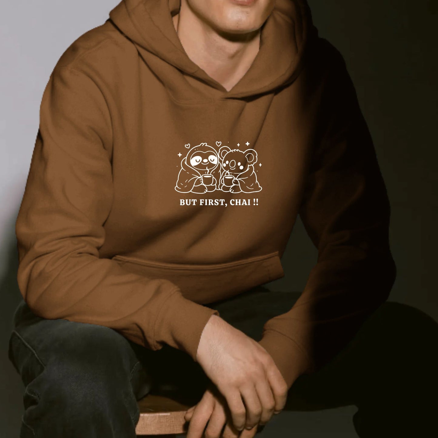 BUT FIRST, CHAI ! – Cozy Koala & Sloth Edition - Hoodie - Everyday Comfort
