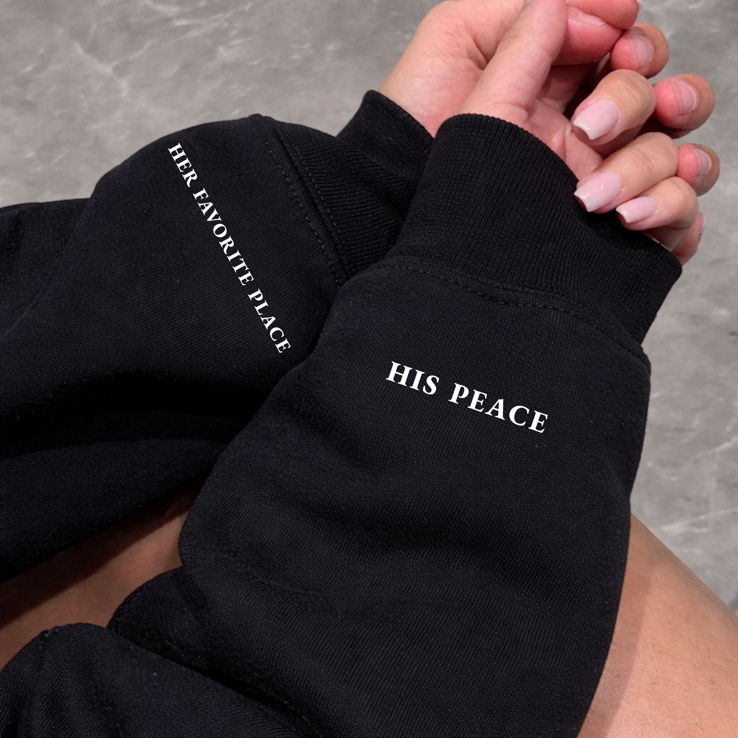 "Her Favorite Place / His Peace" Matching Couple Set | Sweatshirt - Set of 2