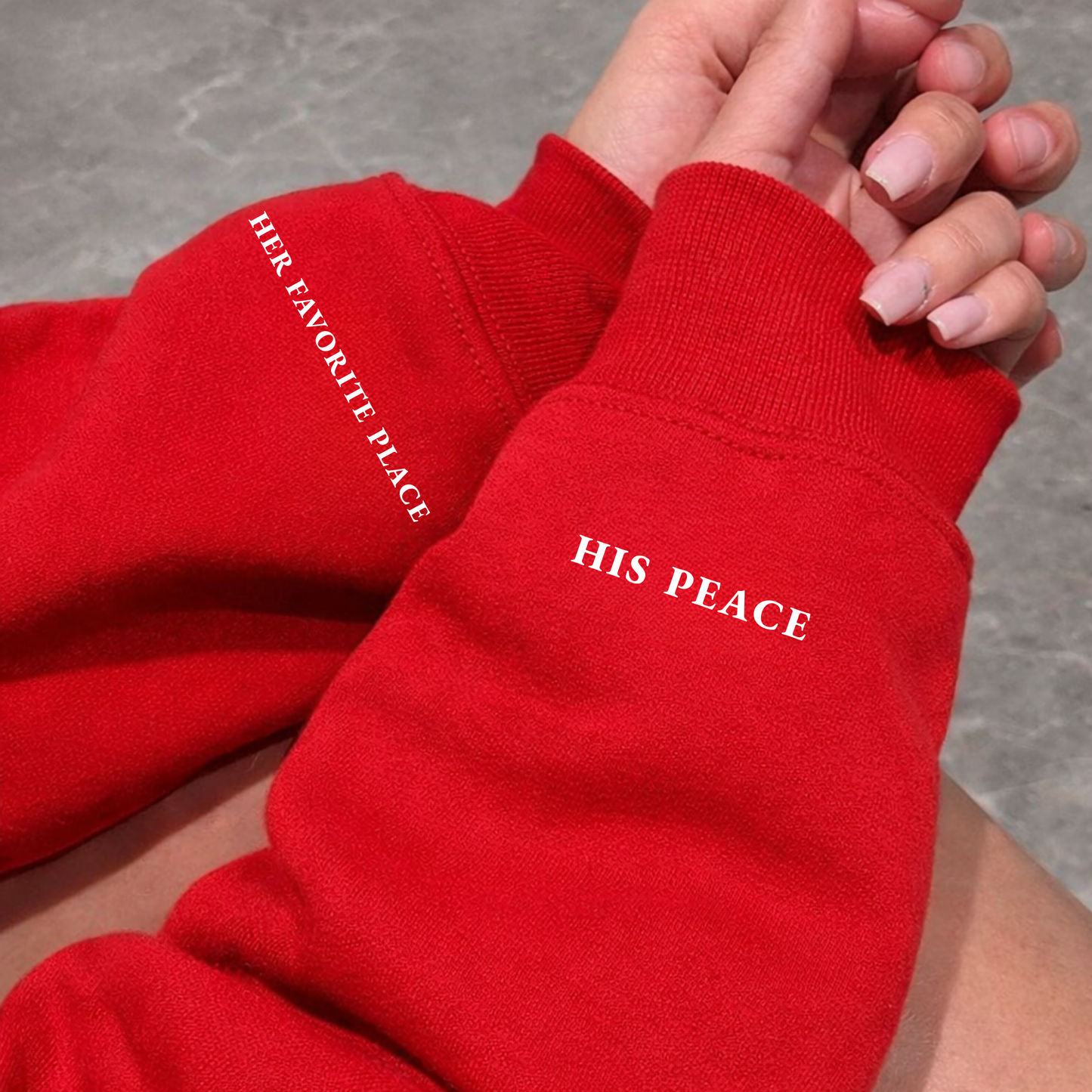 "Her Favorite Place / His Peace" Matching Couple Set | Hoodie - Set of 2
