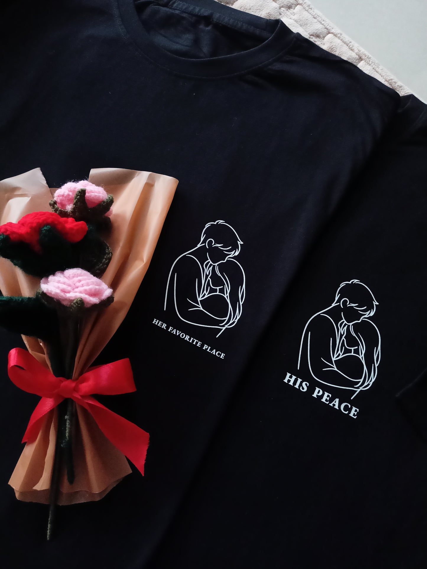 "Her Favorite Place / His Peace" Matching Couple Set | Sweatshirt - Set of 2
